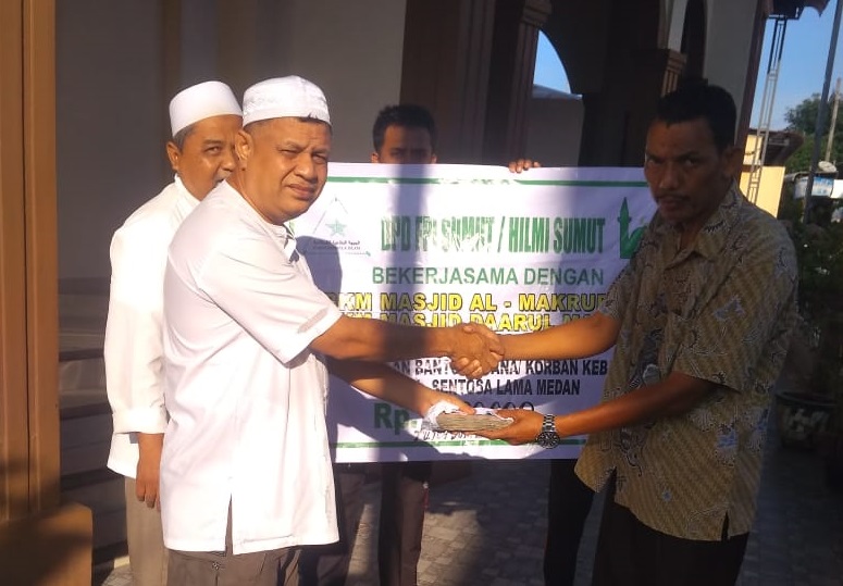 FPI SUMUT Salurkan Bantuan Untuk Korban Kebakaran di Medan