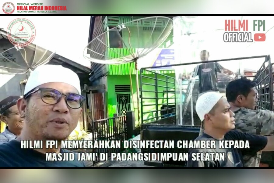 Kreativitas HILMI FPI dan BKPRMI Padang Sidempuan Buat Bilik Disinfektan Alami Berbahan Sederhana