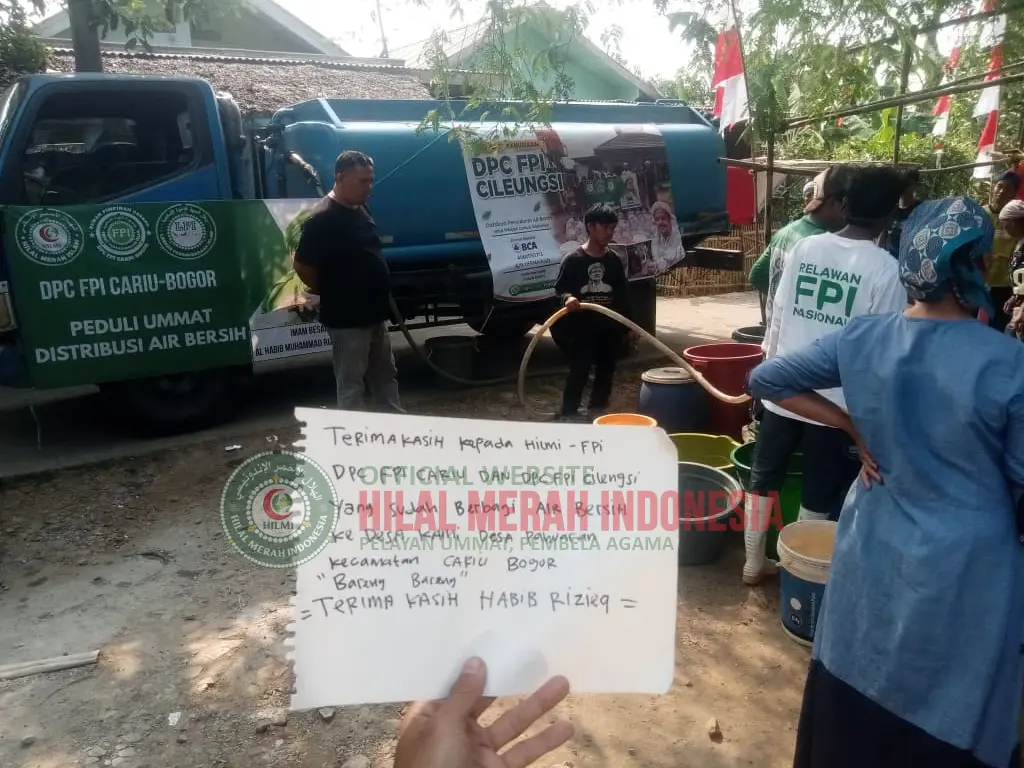 HILMI dan FPI Perluas Distribusi Air Bersih Tahap Kelima, HILMI dan FPI Perluas Distribusi Air Bersih ke 19 Titik di Kabupaten Bogor 1